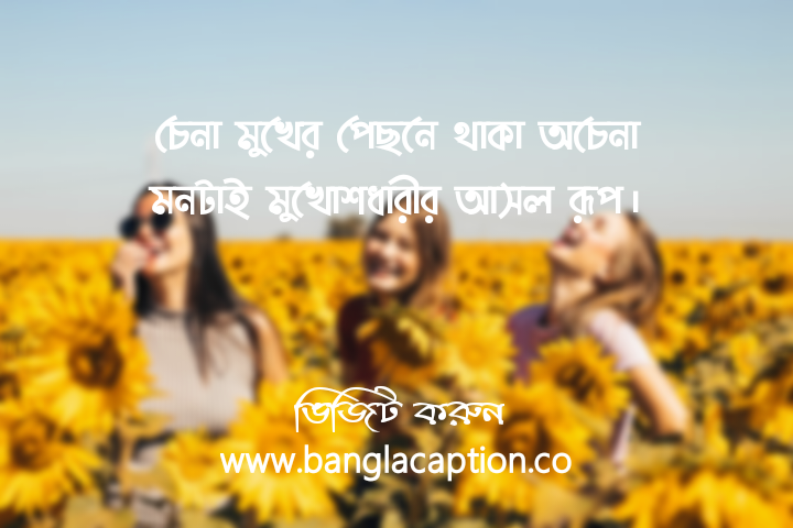 মুখোশধারী বন্ধু নিয়ে উক্তি